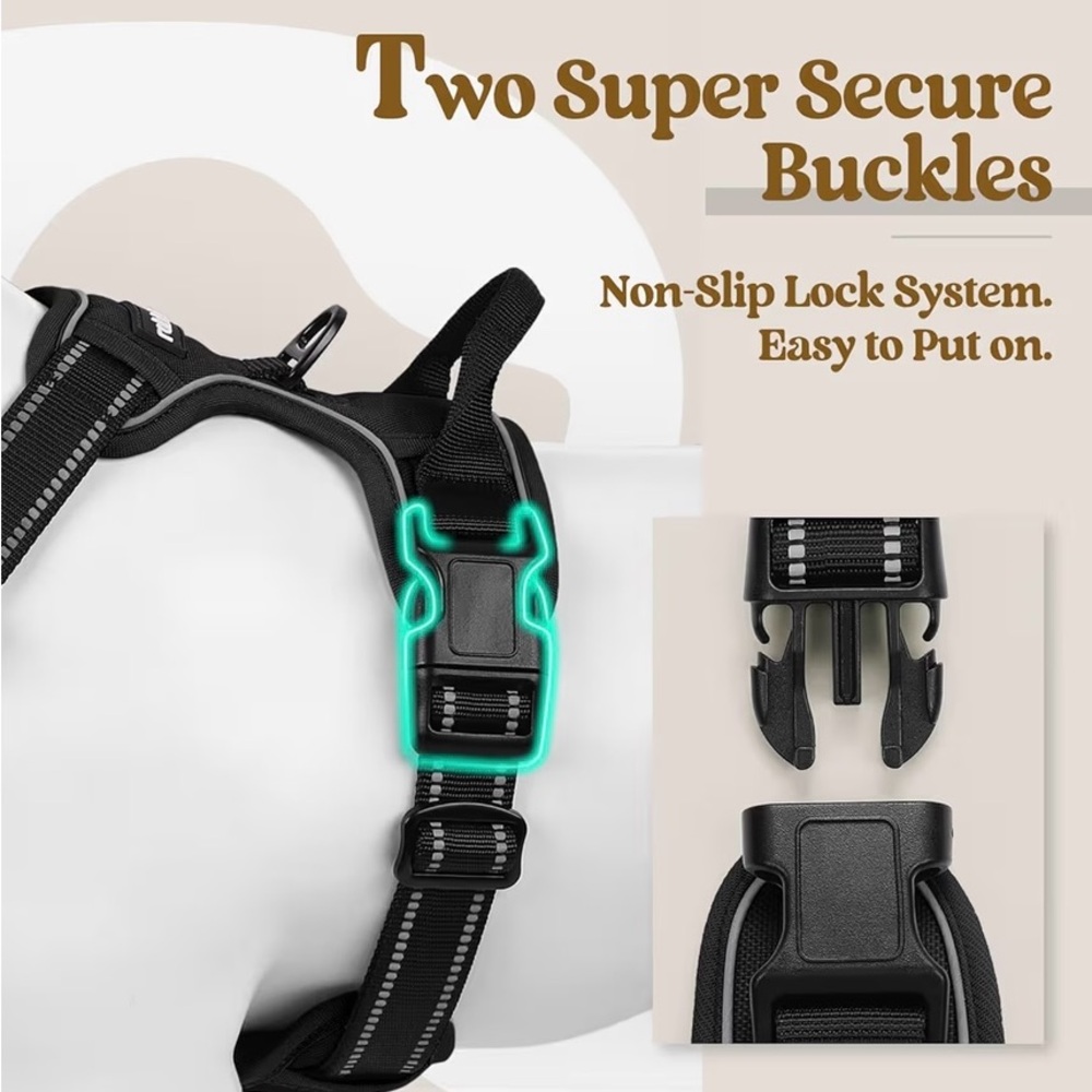Black RabbitGoo Dog Harness - Picture 3 of 9